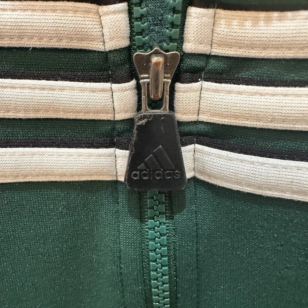 Vtg Adidas Jacket Mens M Green Soccer Long Sleeve Full Zip Athletic Sport